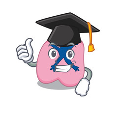 Sticker - Happy proud of lung caricature design with hat for graduation ceremony