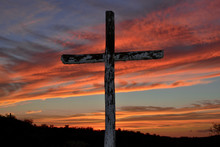 Wooden Cross Against Sky During Sunset
