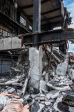 Fototapeta Niebo - 建築物件解体現場(許可済み且つ、既に存在しない物件です)　Demolition of buildings