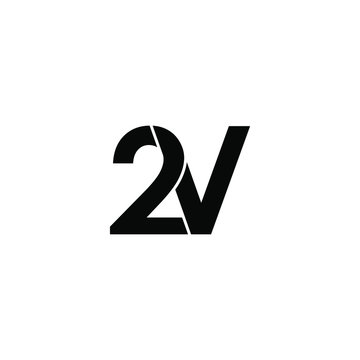 2v letter original monogram logo design