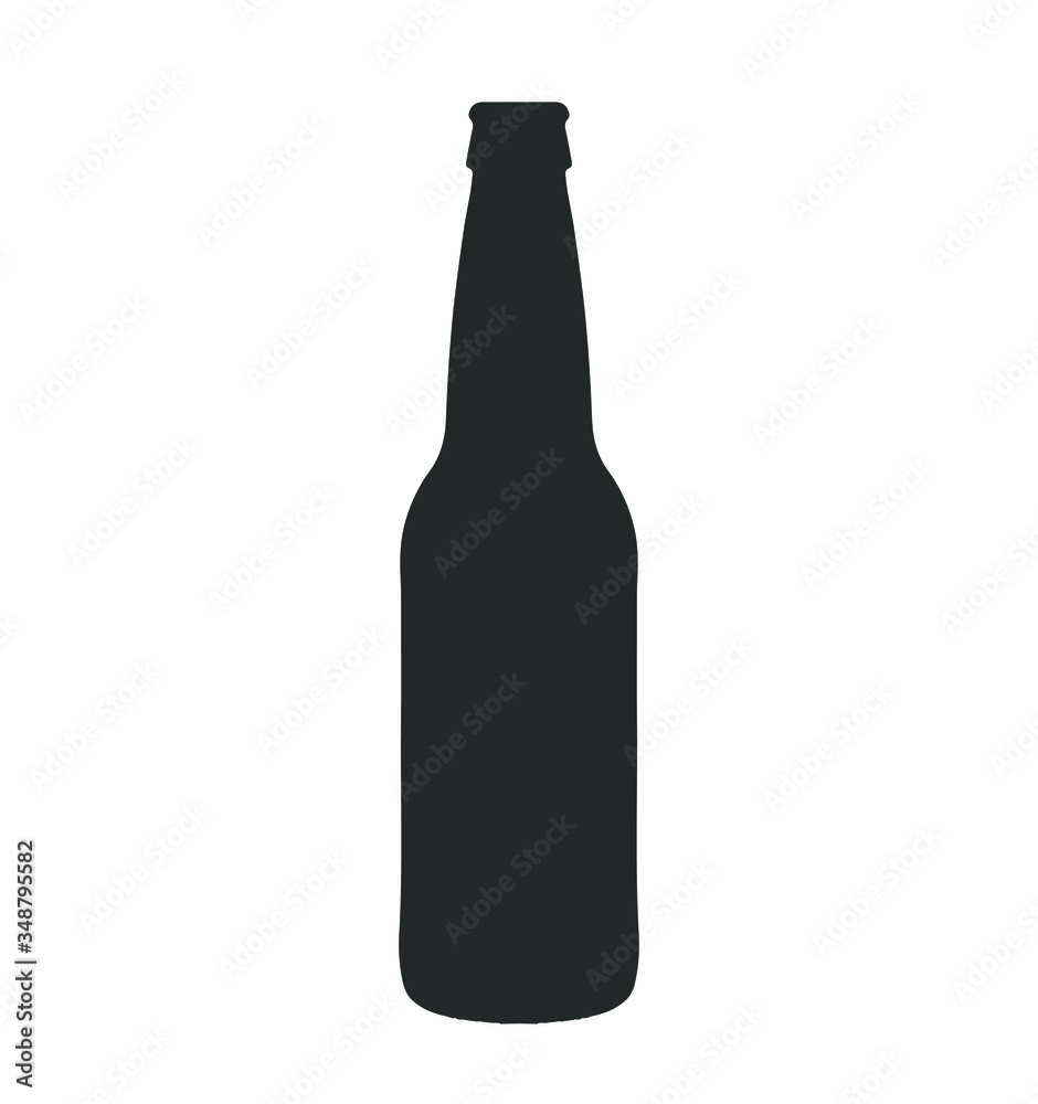 glass beer bottle icon shape symbol. Vector illustration image.  Isolated on white background.  - obrazy, fototapety, plakaty 