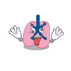 Poster - A mascot design of lung having a funny crazy face