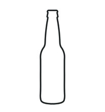 Glass Beer Bottle Icon Shape Symbol. Vector Illustration Image.  Isolated On White Background. 