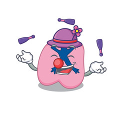 Sticker - A lung cartoon design style succeed playing juggling