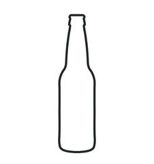 glass beer bottle icon shape symbol. Vector illustration image.  Isolated on white background. 