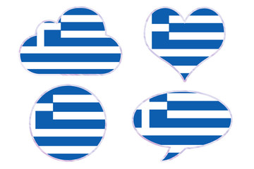 Greece flag in different shapes