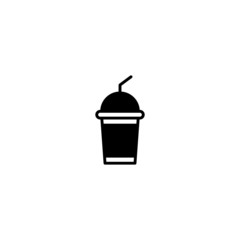 Wall Mural - Milkshake vector icon in black solid flat design icon isolated on white background