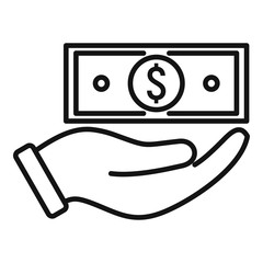 Poster - take cash back icon. outline take cash back vector icon for web design isolated on white background