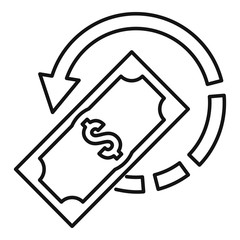 Poster - pay money cash back icon. outline pay money cash back vector icon for web design isolated on white b