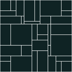 Fototapete -  Pattern with green rectangles and white outline