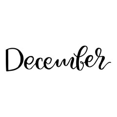 Wall Mural - December - handwritten text modern calligraphy vector