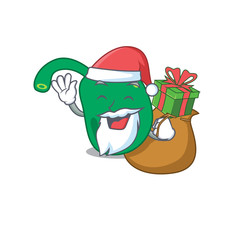 Sticker - Cartoon design of pineal Santa having Christmas gift