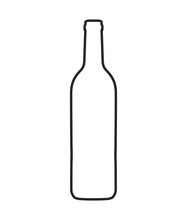 Glass Wine Bottle Icon Shape Symbol. Vector Illustration Image. Isolated On White Background.