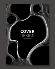 Aufkleber - minimal ultra thin line bubble fluid geometry covers design. geometric minimalistic fractal foam. co