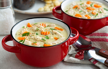 Bowl of Creamy Chicken Soup