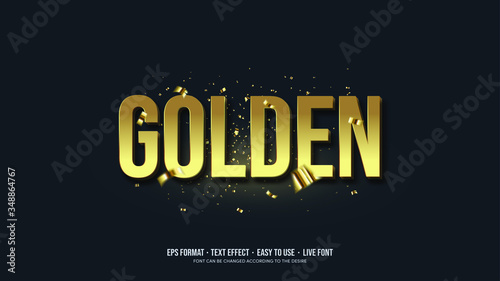 Cuadros en Lienzo Gold Writing Illustrations Vector Text Effect
