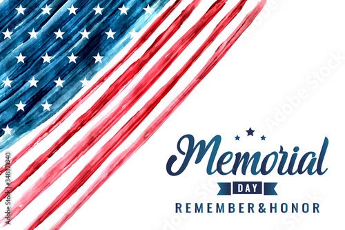 Fotografía Memorial day card or background. vector illustration.