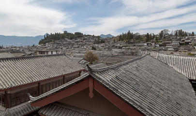 Wall Mural - Aerial view of Lijiang ancient city