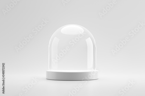 Cuadros en Lienzo Modern pedestal or podium stand on blank product background with dome glass concept