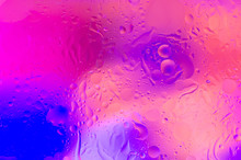 The Hue Purple Abstract Composition Of Oil Drops