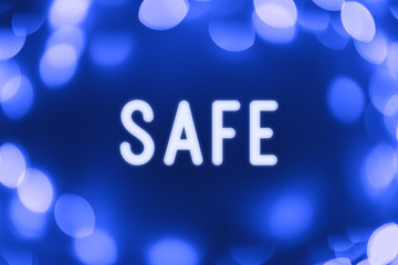 Wall Mural - Safe - word on a blue background