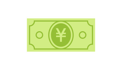 Wall Mural - Yen banknote - simple flat clip art