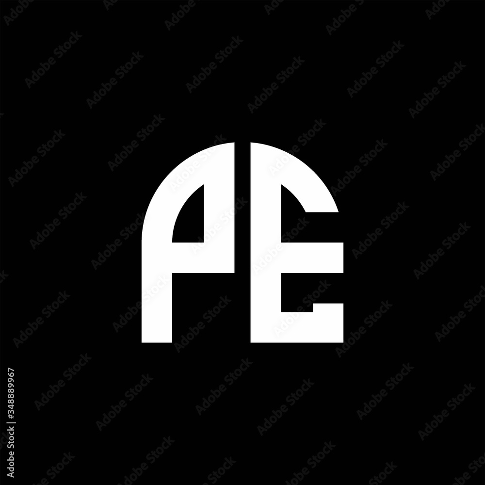 PE monogram logo with curve shape design template Stock Vector | Adobe ...