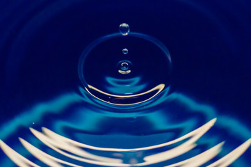 Blue Water drop splash. Abstract picture of nature theme