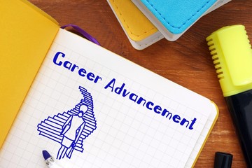 Business concept about Career Advancement with sign on the piece of paper.