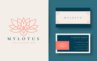 Wall Mural - lotus flower logo and business card design