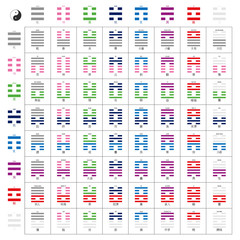 Wall Mural - vector symbols with i ching hexagrams for your design