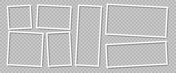 Wall Mural - photo frames. collection photo frames, isolated. template mockup photo frame different shapes. trans