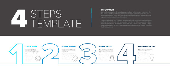 Poster - progress steps thin line template