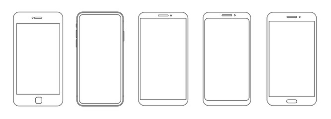 trendy smartphone mockup mobile phones. template for infographics or presentation. vector illustrati