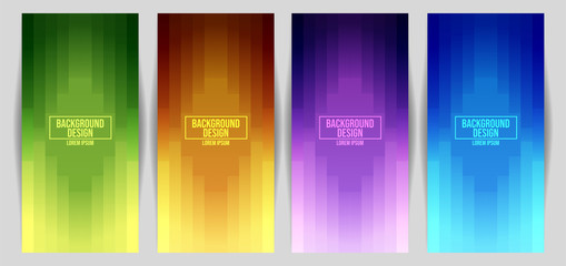Poster - four set abstract gradient background, geometric color for social media poster or magazine cover, light and dark concept
