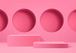 © M.AKA - Minimal Podium and scene with 3d render vector in abstract pink background composition, 3d illustration mock up scene geometry shape platform forms for product display. stage for awards in modern.