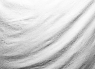 Fabric, black and white photo drapery with pleats.