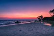 Beautiful sunset over the sea at Rayong beach
