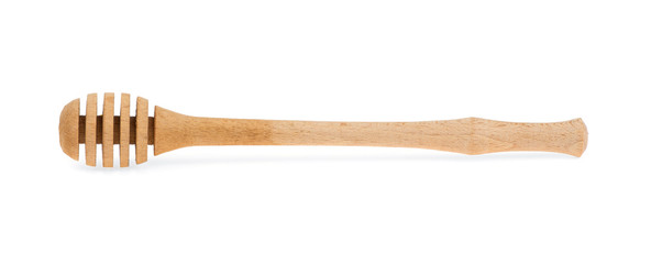 Wall Mural - honey dipper. wooden spoon for liquid sweetness. realistic wood traditional food utensils. isolated 