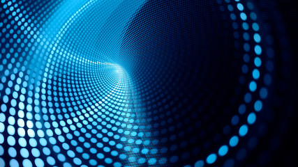 Poster - Abstract black background. Digital art fractal graphics. Composition of glowing lines and mosaic halftone effects. 3d illustration.