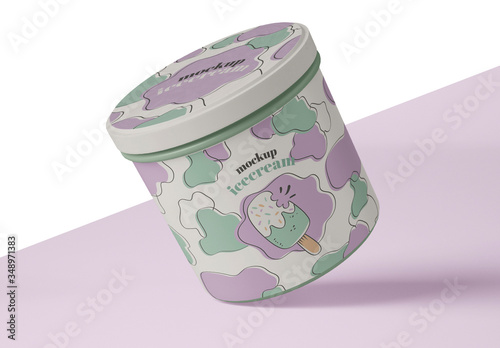 Download Ice Cream Jar Packaging Mockup Stock Template Adobe Stock