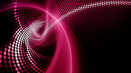 Aufkleber - Abstract dark background. Digital art fractal graphics. Composition of glowing lines and mosaic halftone effects. 3d illustration.