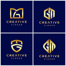 Creative Letter GM Logo Design Template.