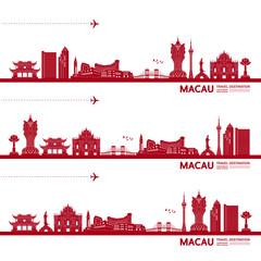 Wall Mural - Macau travel destination grand vector illustration. 