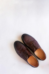 brown men shoes. classic fashion shoes on white background