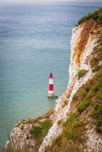 Beachy Head Lighthouse And Seven Sisters At The Coast Of Surrey, UK