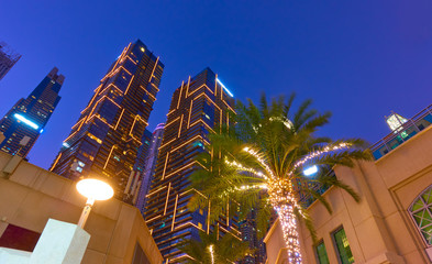 Wall Mural - Towers of Dubai Marina at night