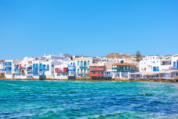 Wall Mural - Little Venice district with houses by the sea in Mykonos