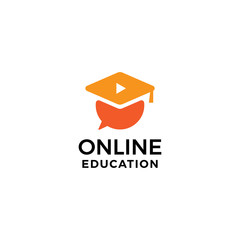 Online education logo icon vector.