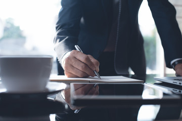Poster - businessman working in modern office